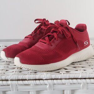 Skechers Women's Bobs Squad Tough Talk Sneakers Red Runners Tennis Shoes 9.5